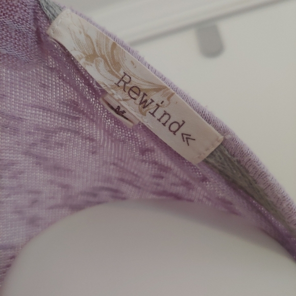 Rewind purple/lavender lace front short sleeve top - Picture 3 of 5